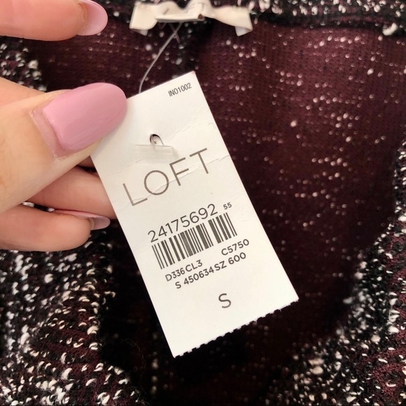 Loft NWT Maroon Flecked Knit Jogger Skirt - Picture 6 of 8